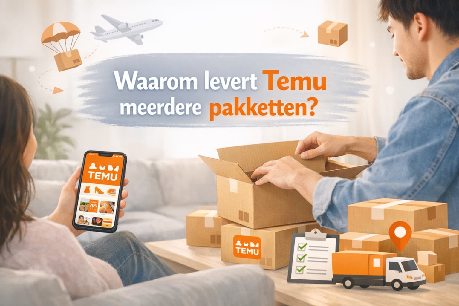 Waarom levert Temu meerdere pakketten bij één bestelling