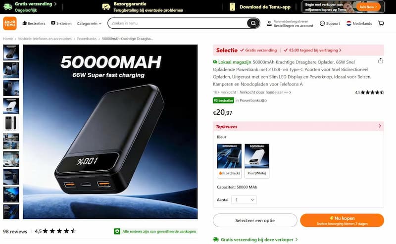 Elektronische producten op Temu die de moeite waard zijn 1
